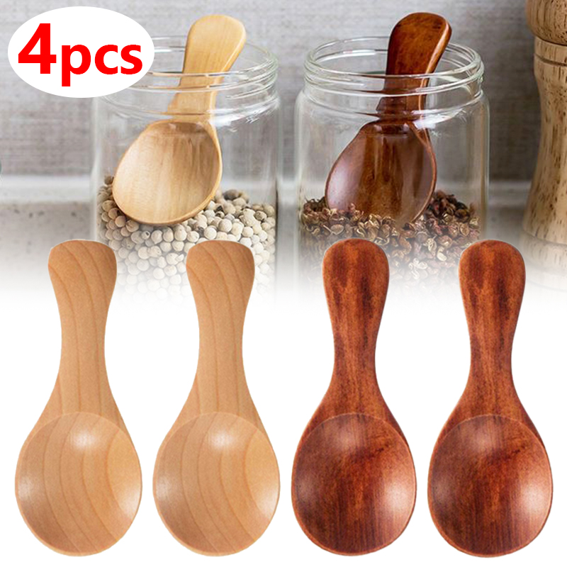 Ice Pick Pick - 4/2/1szt Mini drewniane łyżki kuchenne Łyżka