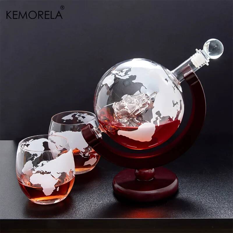 Decanter Globe Set - Zestaw karafki do whisky w kształcie