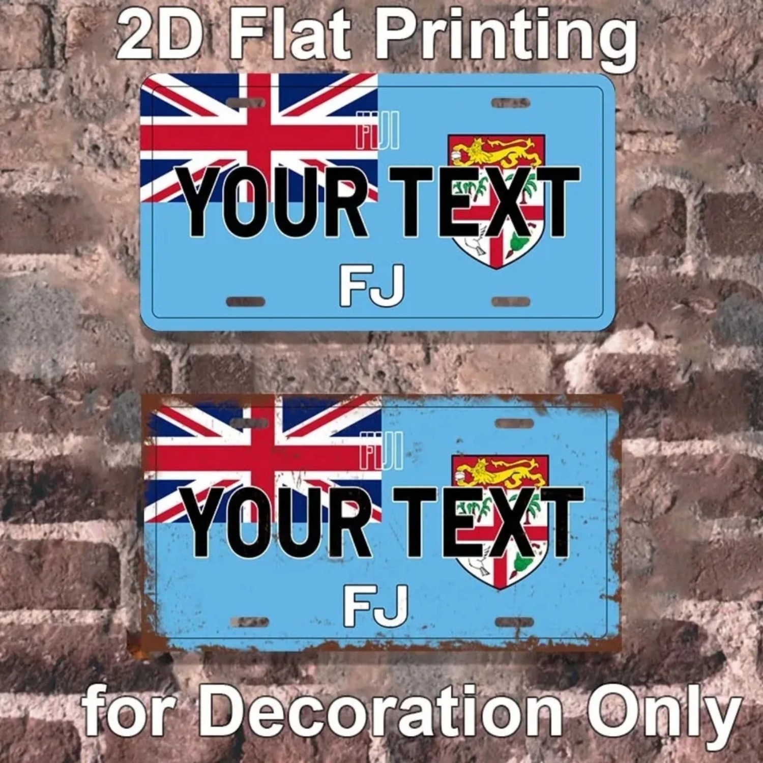 Home Bar Signs - Spersonalizowana aluminiowa tabliczka Fiji w stylu