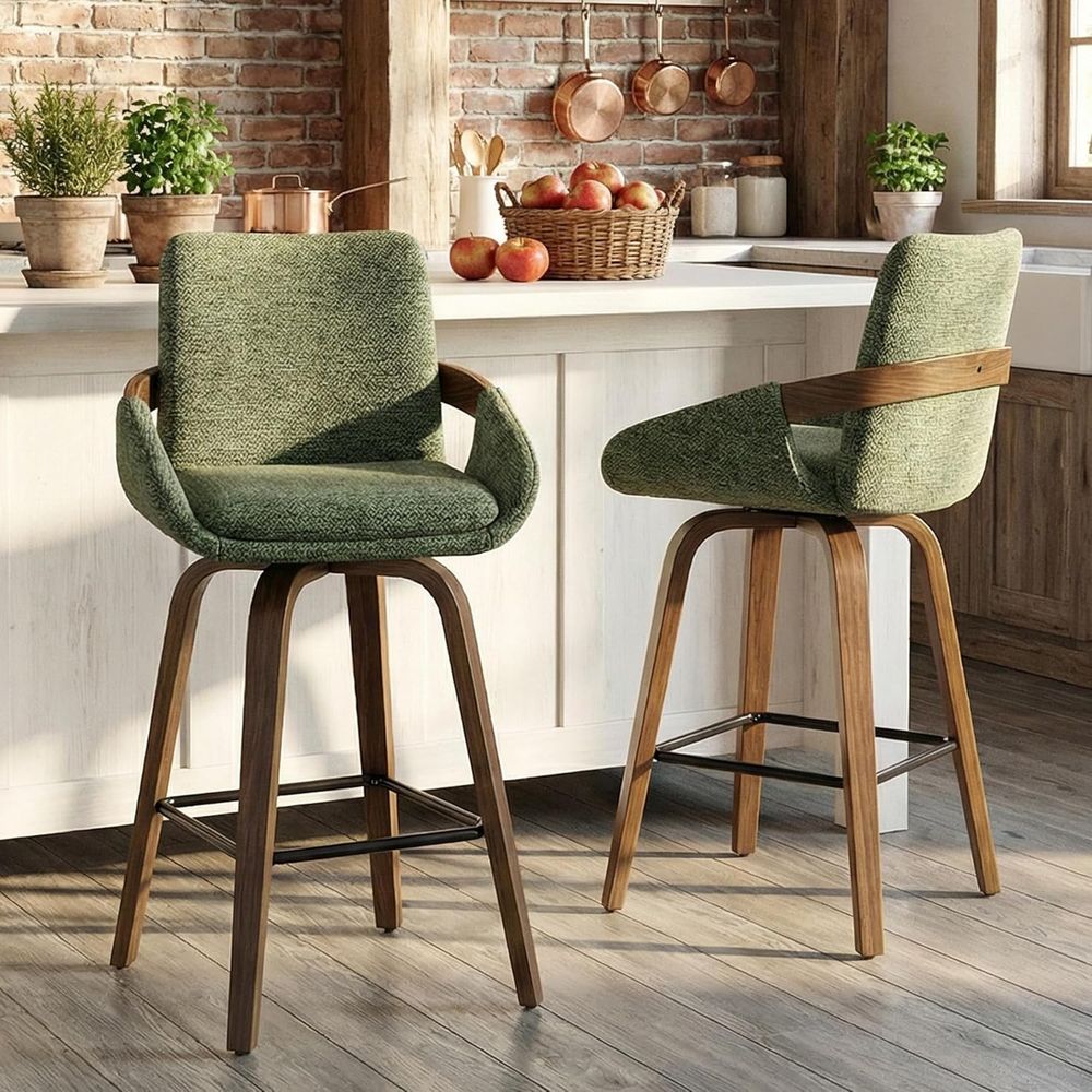 Home Bar Seating - Zestaw 2 obrotowych stołków barowych o