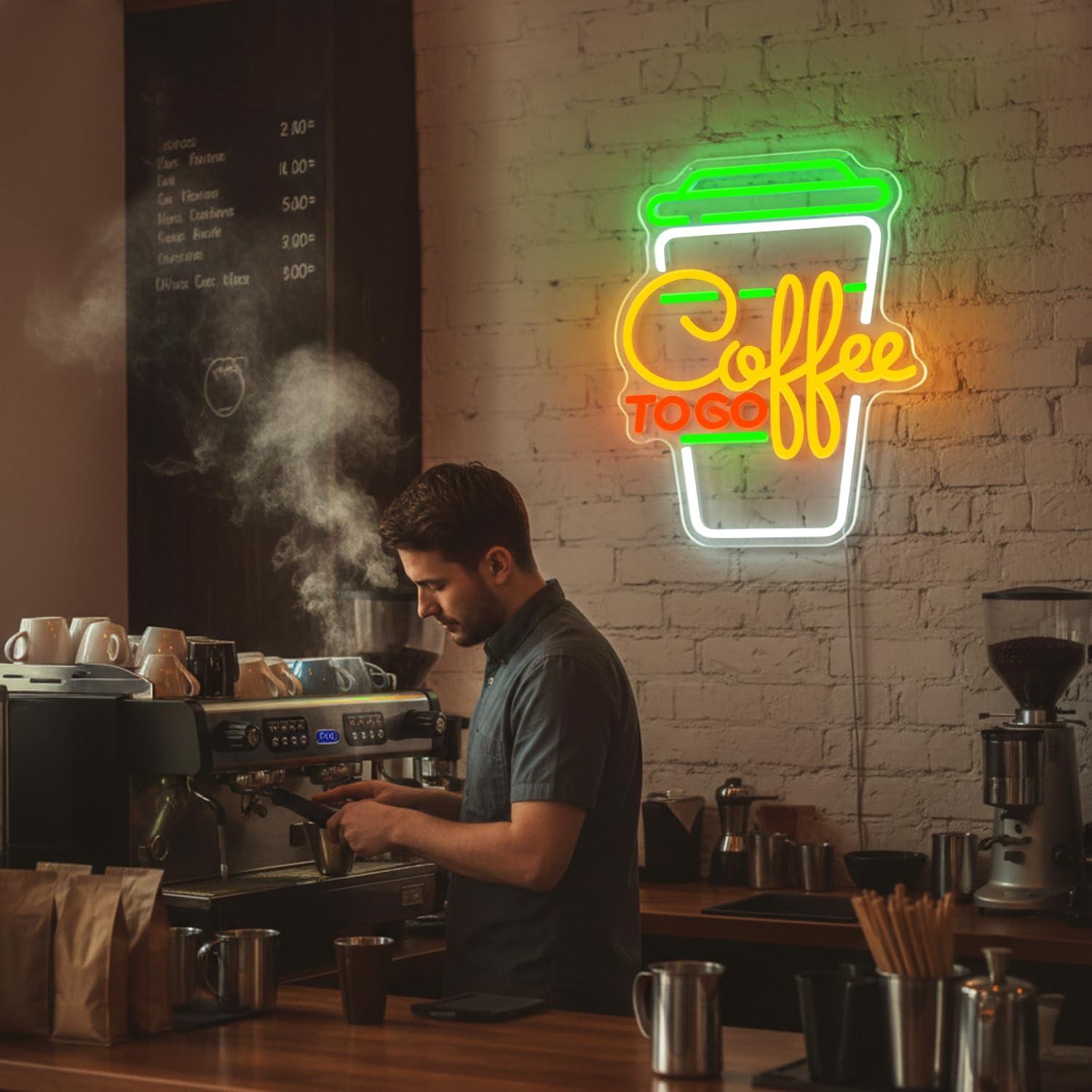 Neonowy szyld kawowy, ściemnia – Home Bar Signs recenzja i cena